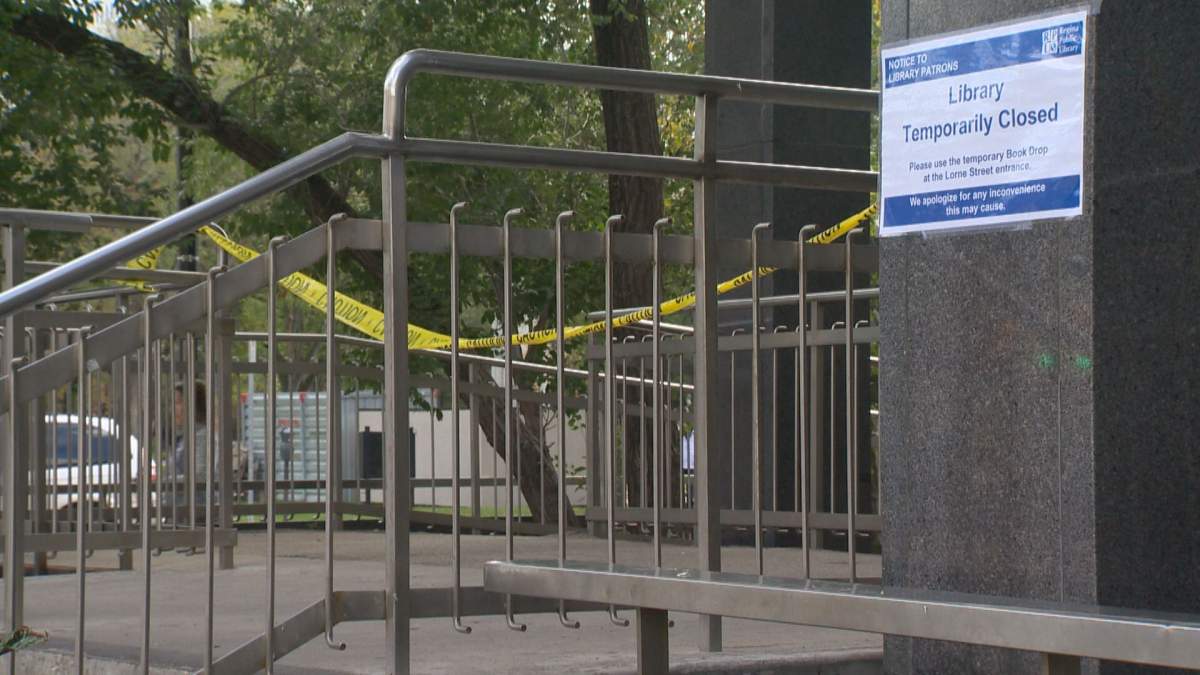 The Regina Public Library temporarily closed its central location following an altercation between two male teens on June 13, 2023.