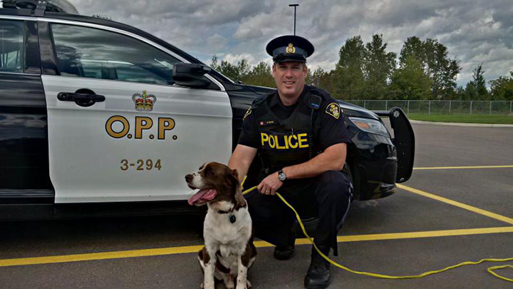 Const. Shawn Peever is seen with Brody in Pembroke, Ont. on Sept. 27, 2016.