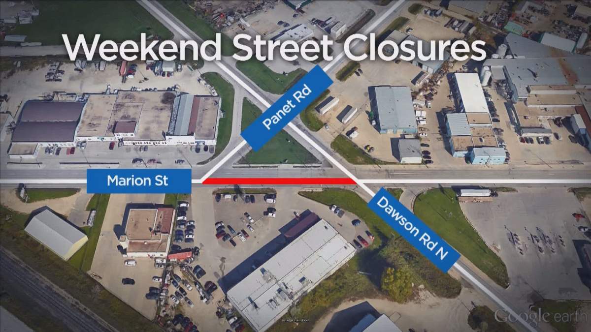 The eastbound lane of Marion Street will be closed for sewer repairs.