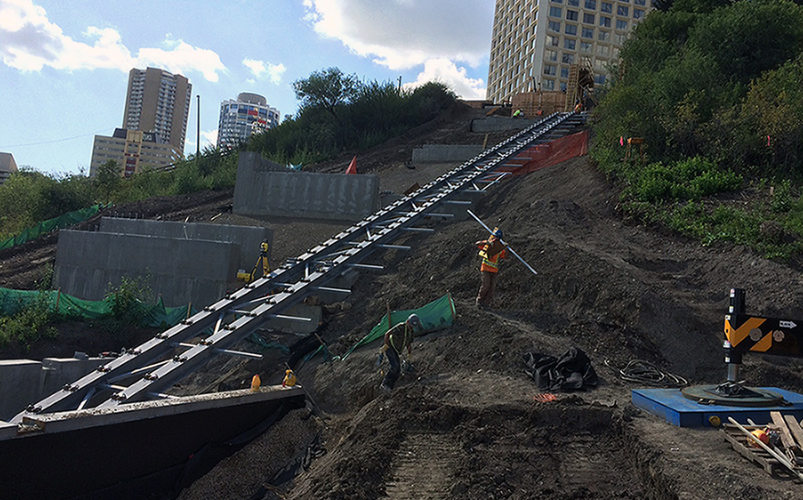 Funicular rail installation. 