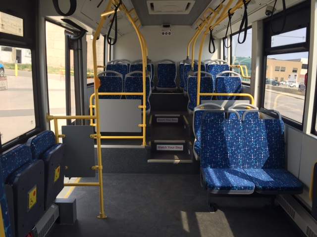 A look at the inside of the new 24-passenger bus in Moose Jaw, Sask.