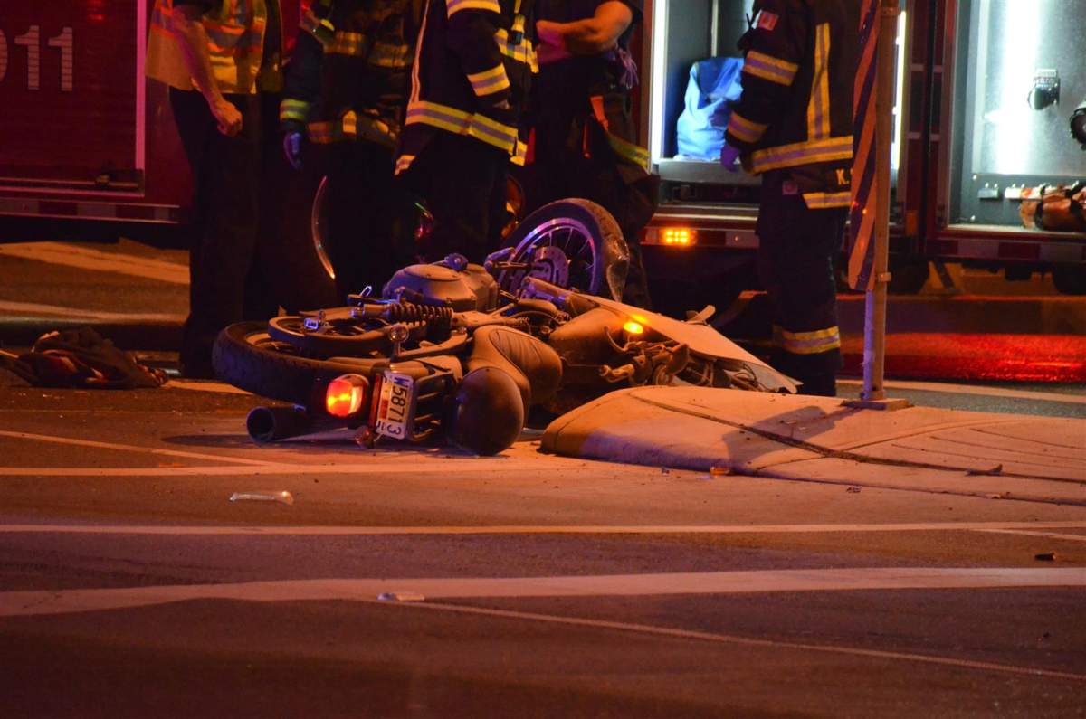 Motorcyclist sent to hospital after fiery crash in Langley - BC ...