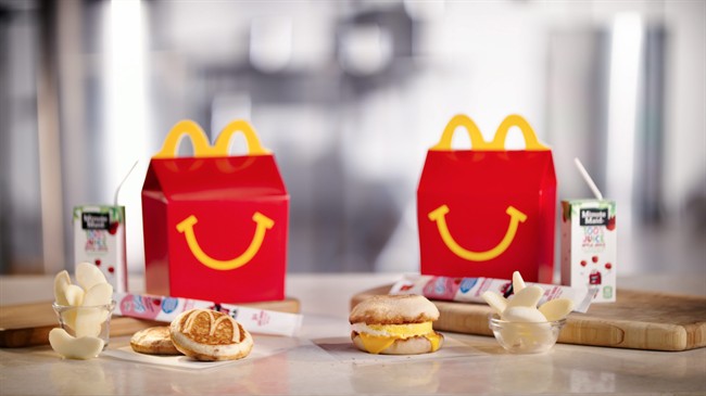 This photo provided by McDonald's shows a breakfast Happy Meal. 