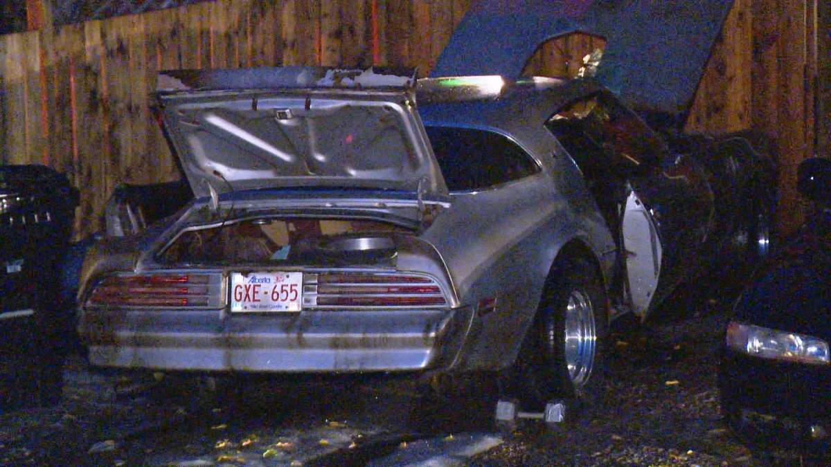 The Calgary Fire Department responds to a car fire in the 7600 block of 25 Street S.E. on Tuesday, Sept. 6, 2016. 