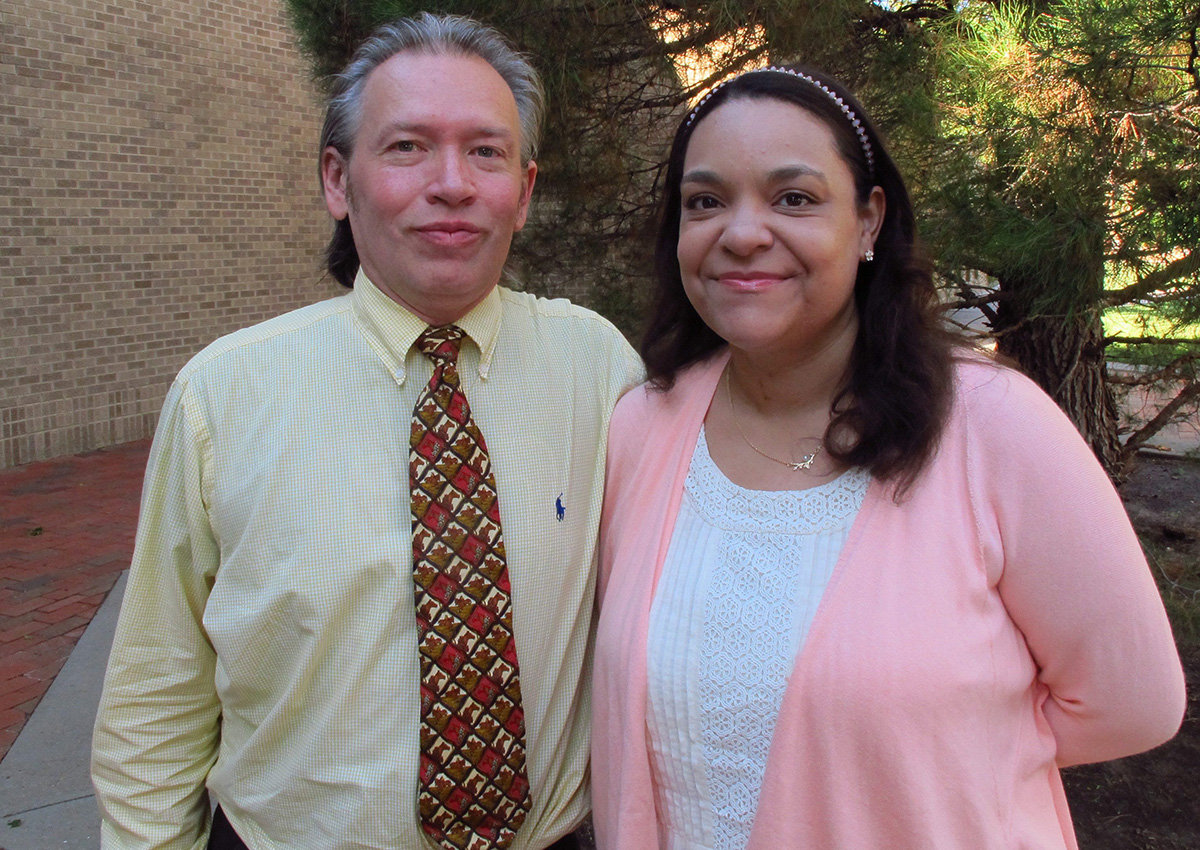 In a photo taken Sept. 9, 2016, William A. and Claire Rembis stand outside the Texas Tech University Law School in Lubbock, Texas. 