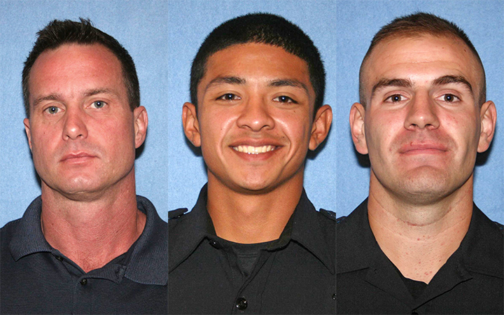 Phoenix officers Jason E. McFadden, Richard G. Pina and Michael J. Carnicle. All three officers have resigned after a 19-year-old alleged they forced him to eat marijuana found in his vehicle.