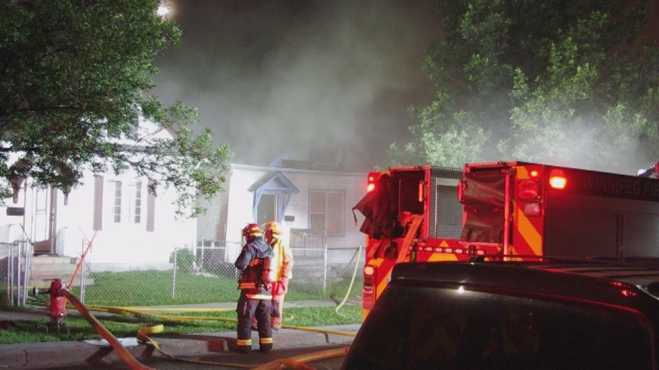This image shows the homes affected by the fires on Redwood Avenue early Thursday morning.