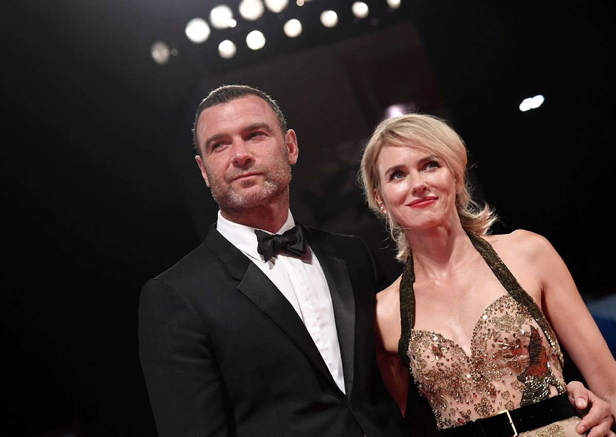Actor Liev Schreiber and Naomi Watts pose on the red carpet before the premiere of the movie "The Bleeder" presented in competition at the 73rd Venice Film Festival on September 2, 2016 at Venice Lido.