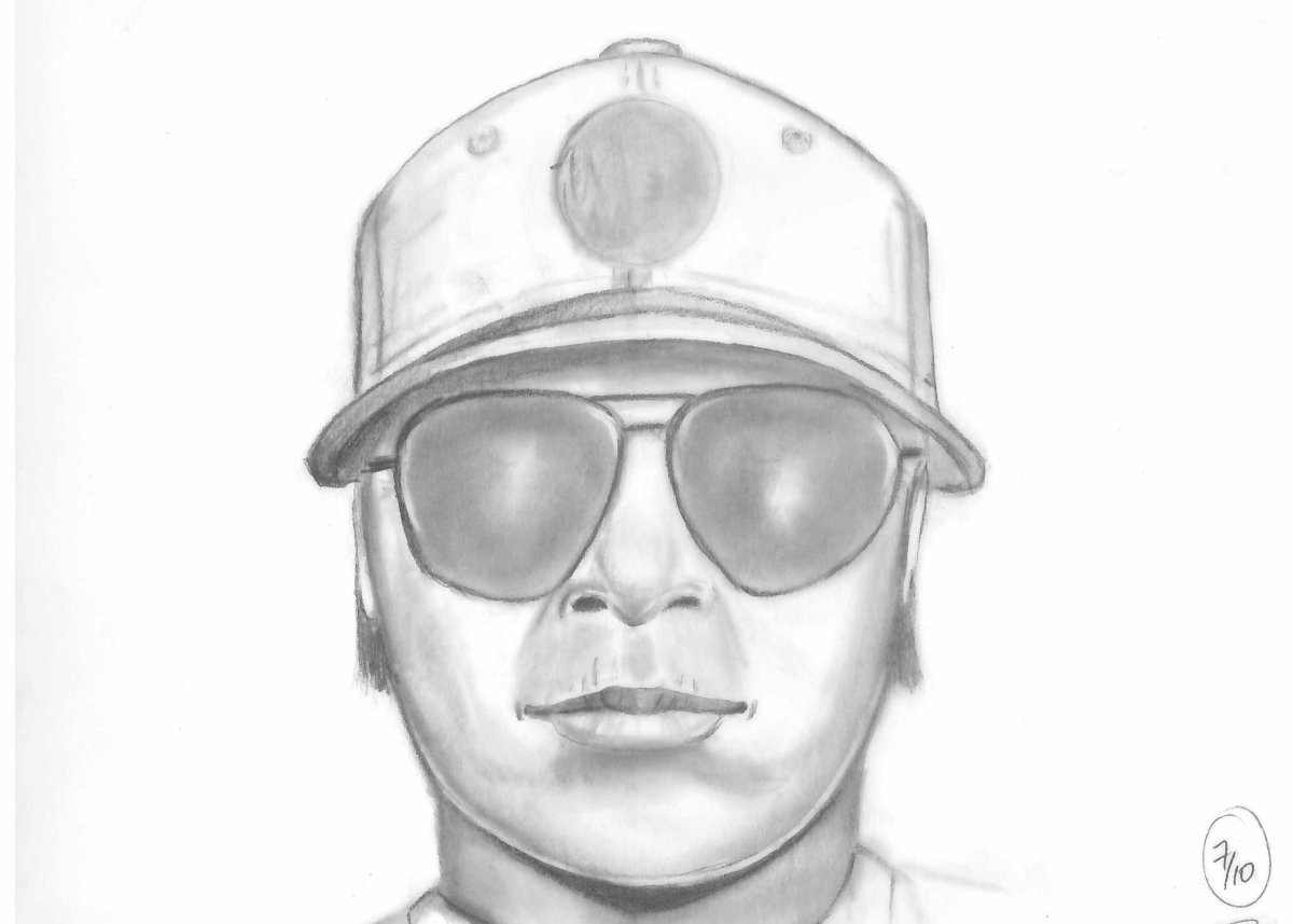 A composite sketch of the suspect RCMP are looking for in connection to a bear spray attack at Spruce Meadows on Sept. 9, 2016. 