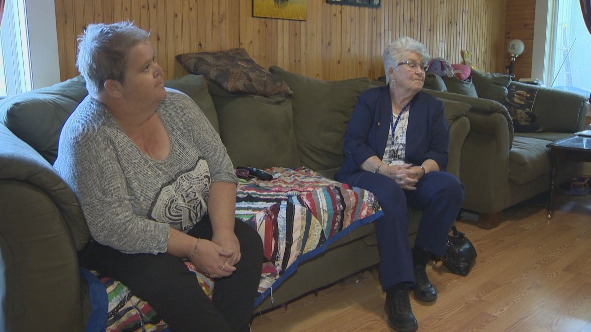 Kim Mills and her mother speak with Global News Friday.