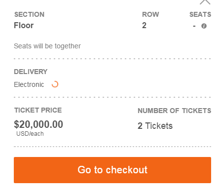 Tickets up for sale on StubHub for Raptors game in Calgary.