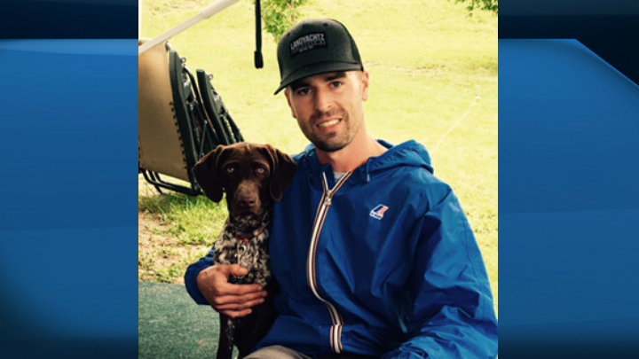 Tanner Kaufmann, 37, with dog Macy. Kaufmann died in a two-vehicle collision north of Regina on Sept. 4.