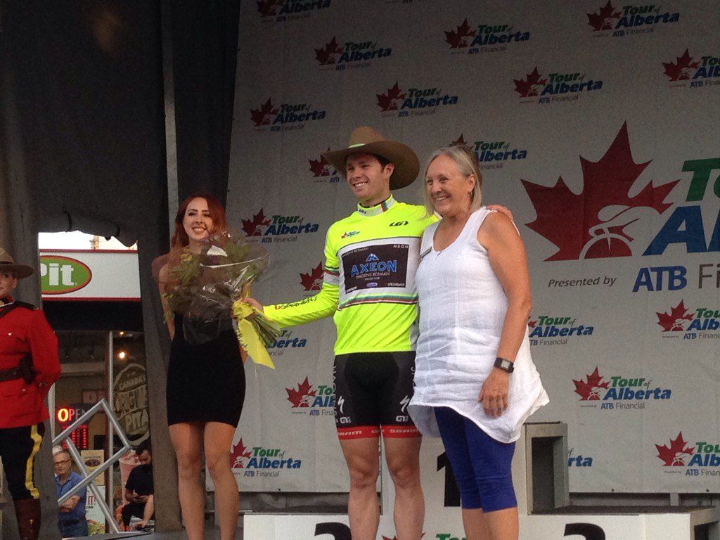 Joyce, of the Axeon Hagen Berman cycling team, took the Province of Alberta jersey after completing the 106.7-kilometre Lethbridge Circuit in two hours 23 minutes 18 seconds.