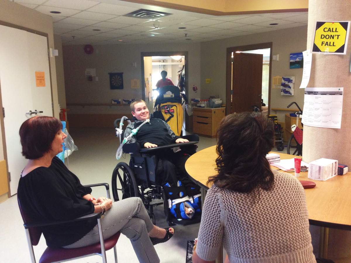 Trez shares time with Yvonne Clark and Sharon Schubert.