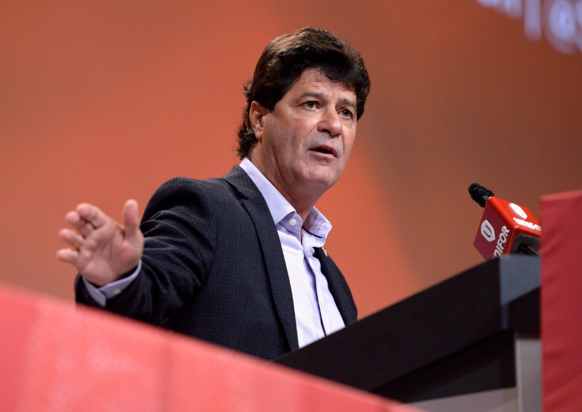 Unifor President Jerry Dias speaks during the Unifor Convention on Wednesday, Aug. 24, 2016 in Ottawa. 