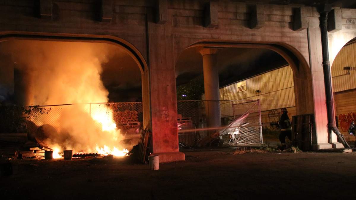 Firefighters were called just after midnight to this potentially suspicious fire.
