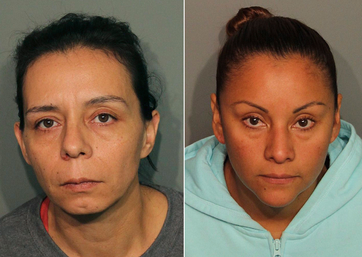 The booking photos of Guadalupe Sierra Arellano and Medarda Urbieta.