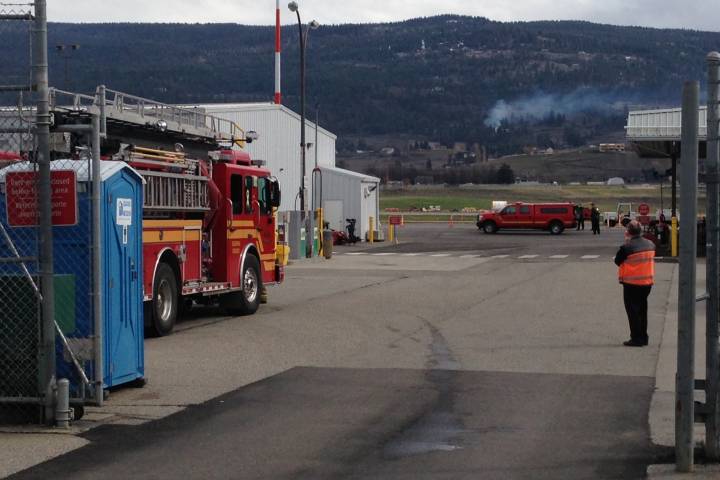 A file photo of emergency personnel responding to a bomb threat, which was later deemed not credible, at YLW  in March of 2016.