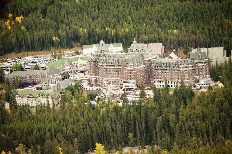 Overview of Banff Springs Hotel in Banff National Park, Alta.