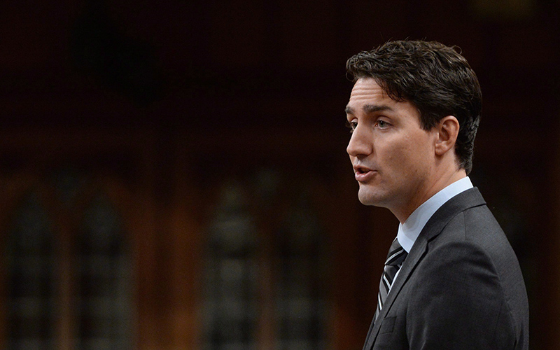 Prime Minister Justin Trudeau delivers a speech at the start of the Paris Agreement debate in the House of Commons on Parliament Hill in Ottawa on Monday, Oct. 3, 2016. 
