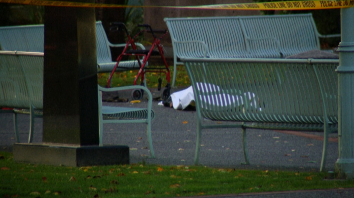 The body of a well-known homeless man was found behind the city hall building in Abbotsford Tuesday morning.