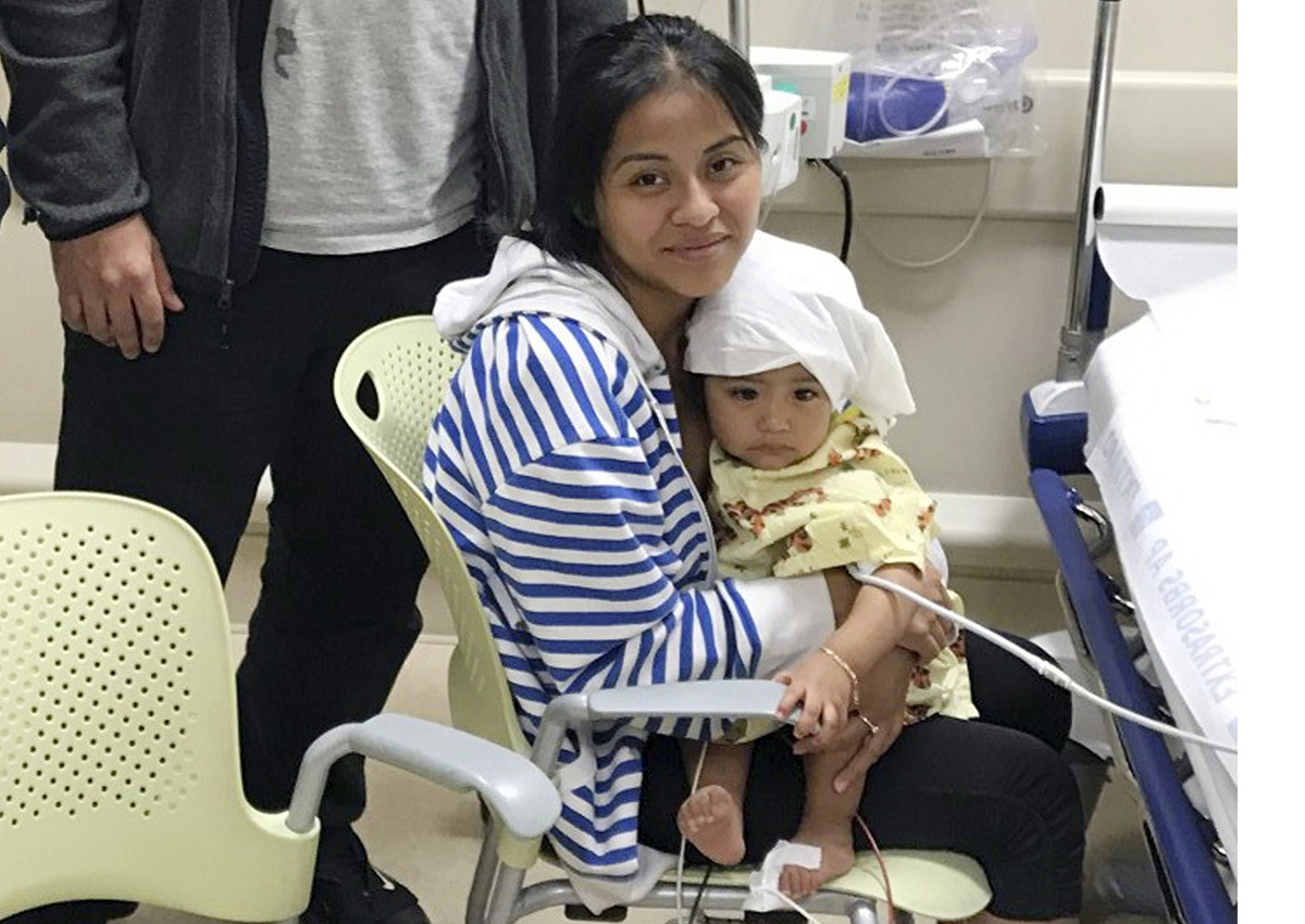 Liliana Benigno, and her one-year-old baby Ashley Delores, at Lincoln Hospital in The Bronx borough of New York. 