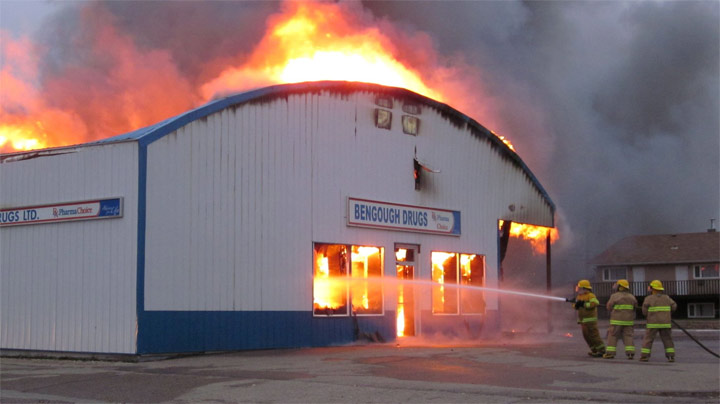 A fire has destroyed the pharmacy in Bengough, Sask.