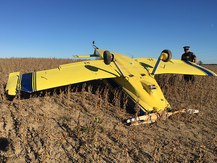 Pilot in hospital after small plane crashes into Ontario farm field ...