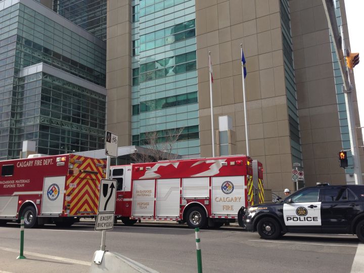The Calgary Courts Centre was partially evacuated Thurs. Oct. 13, 2016.