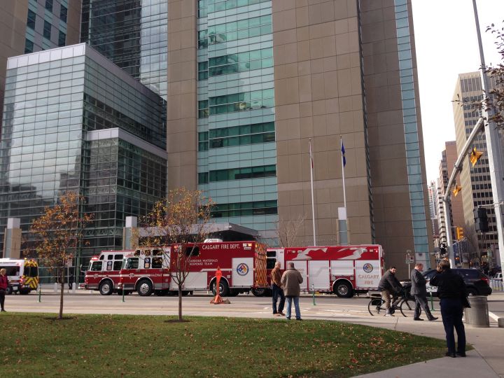 The Calgary Courts Centre was partially evacuated Thurs. Oct. 13, 2016.