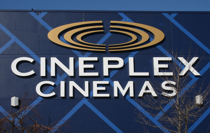 A Cineplex Cinemas sign outisde theatres in Mississauga, Ont. on Friday, Jan. 29, 2016.