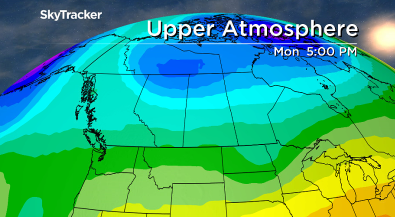 Cooler air sinks in for Halloween before an upper ridge rebuilds itself.