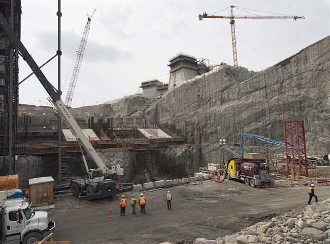 The construction site of the hydroelectric facility at Muskrat Falls, Newfoundland and Labrador is seen on Tuesday, July 14, 2015. 
