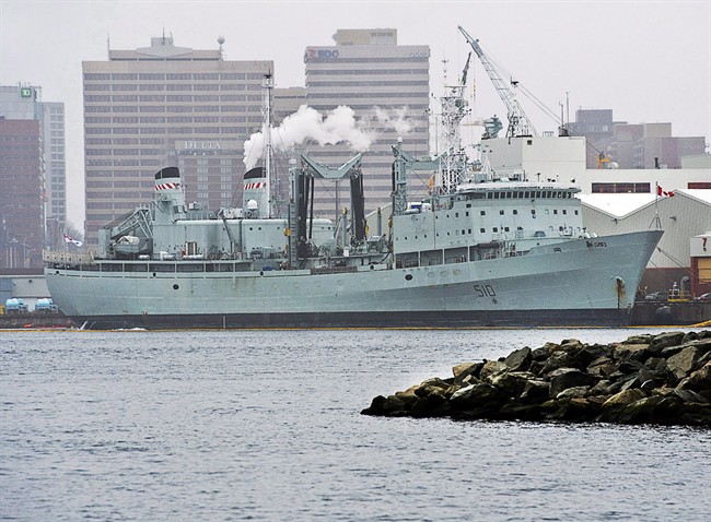 HMCS Preserver, a Royal Canadian Navy supply ship, is docked in Halifax on Wednesday, Feb. 5, 2014. The Royal Canadian Navy's last operational support ship, HMCS Preserver, will be officially retired Friday during a special "paying off" ceremony along the Halifax waterfront.