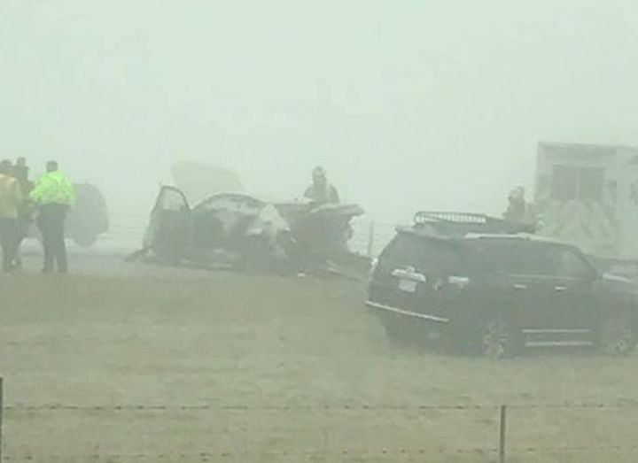 A four-vehicle crash on Alberta's QEII highway Saturday morning resulted in three women being taken to hospital.