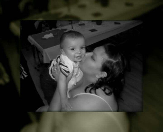 Newborn photo album of Eileen and son Jacob in 2008.