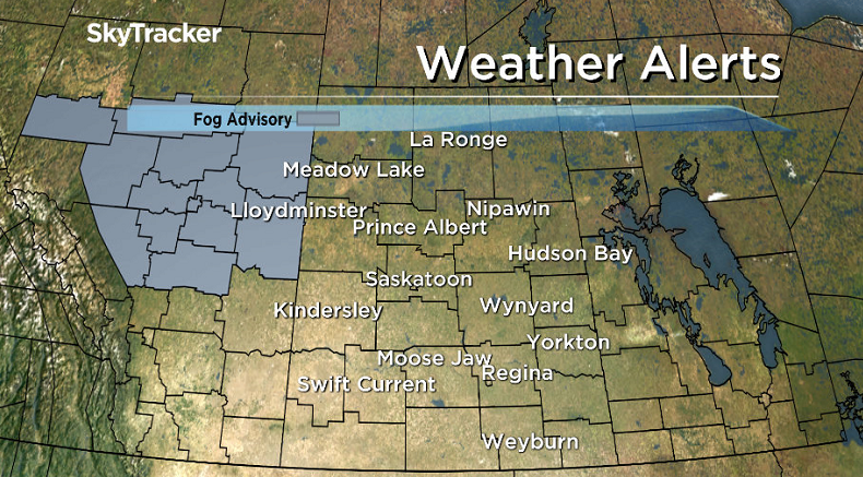 Fog advisory issued for Lloydminster Monday, October 24, 2016.