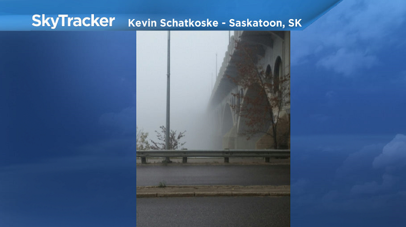 Fog in the Saskatoon area on Sunday.