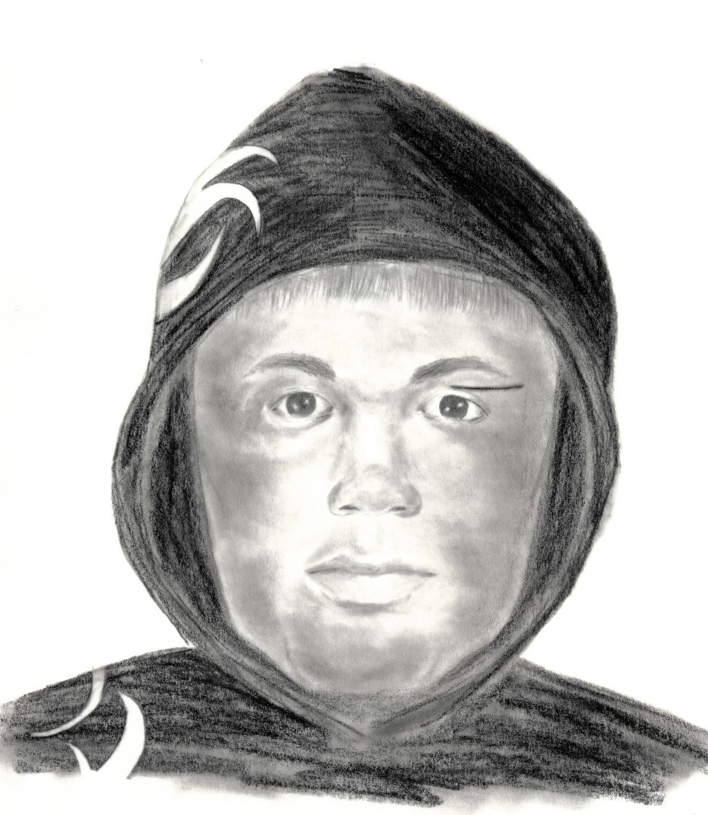 Sketch released by RCMP of suspect believed to be involved in home invasion. 