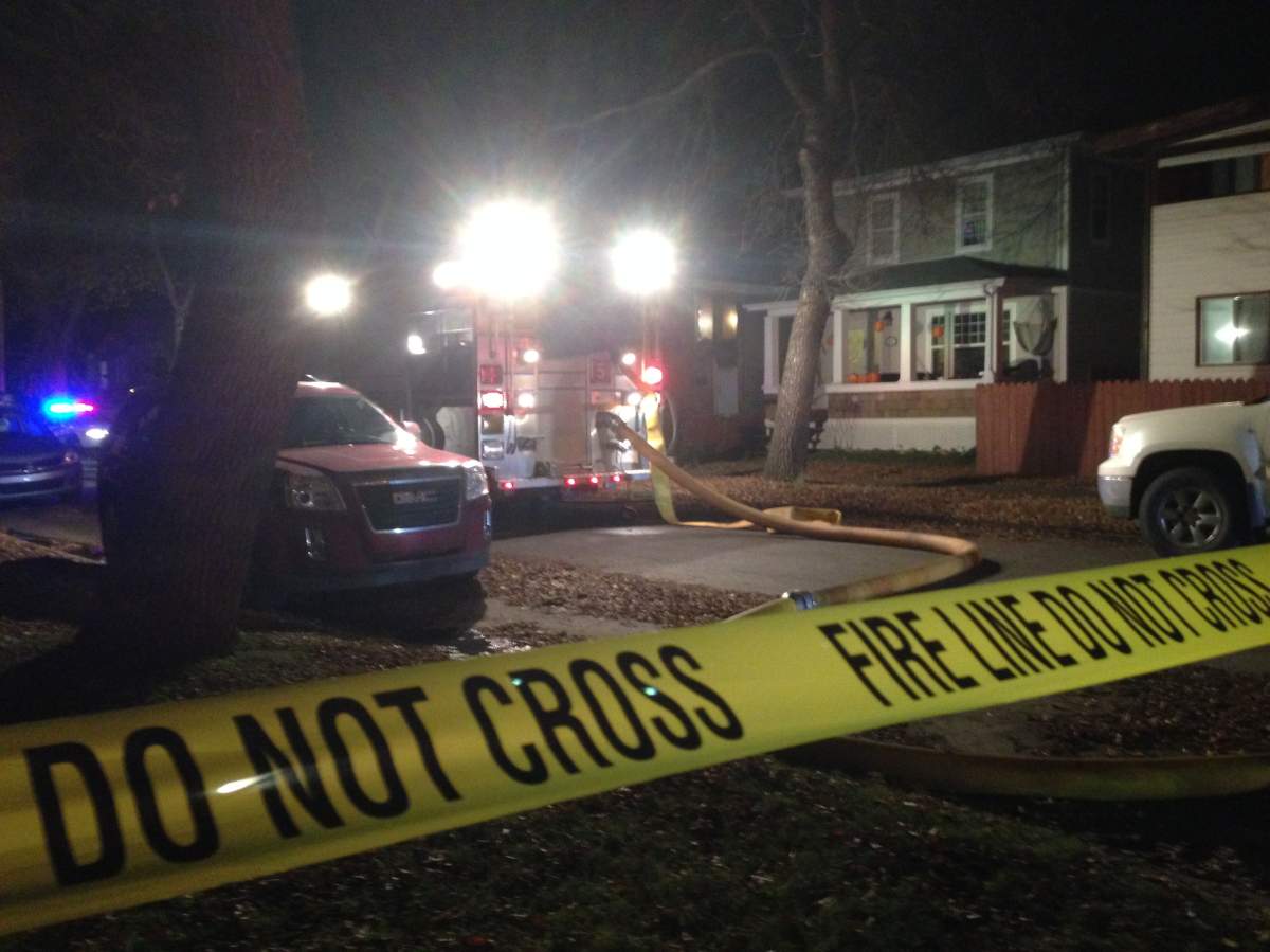 Fire crews battle a house fire Sunday near 119 Avenue & 94 Street.