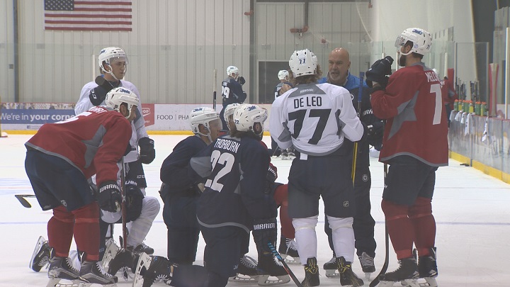 The Winnipeg Jets hold their game day skate on Sunday at the MTS Iceplex.