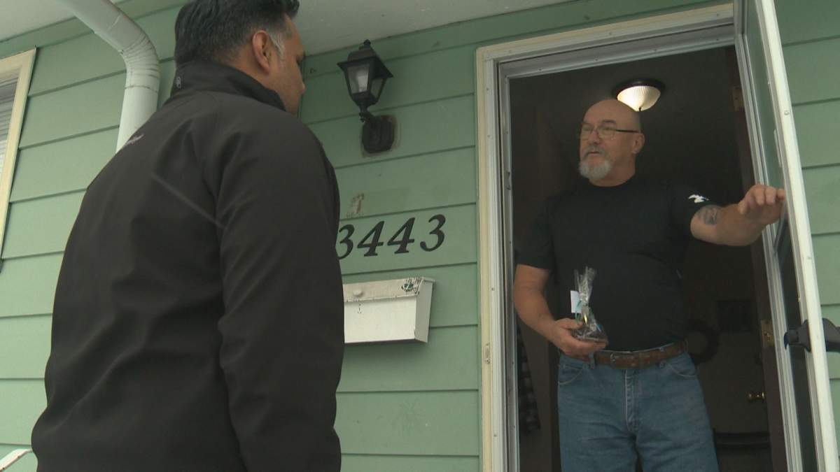 Members of the Muslim community handed out candy in response to hate posters that were circulated in the Mill Woods area last week.