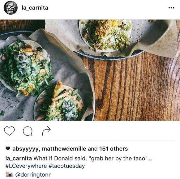 A screenshot of the Instagram post made by a La Carnita staff member Tuesday.