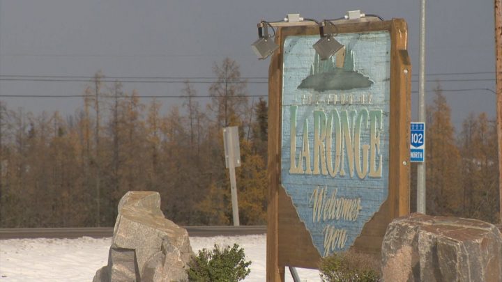 The La Ronge town sign pictured on Oct. 19. Two girls from Stanley Mission and one from La Ronge — all between the ages of 12 and 14 — committed suicide earlier this month.