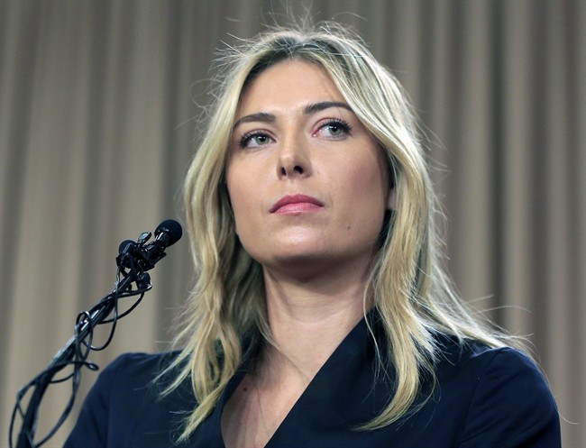 In this Monday March 7, 2016 file photo, tennis star Maria Sharapova speaks about her failed drug test at the Australia Open during a news conference in Los Angeles. 
