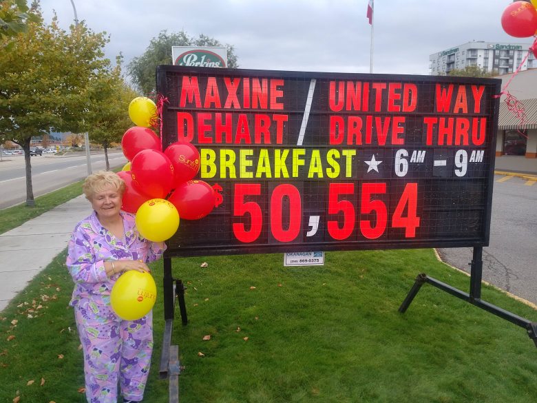 The annual Maxine DeHart-United Way, Ramada Hotel Drive-Thru Breakfast raised $50,554 Thursday morning. 