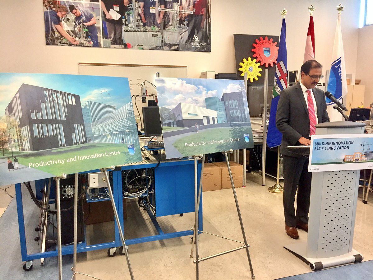 The federal government announces funding for the new NAIT's new Productivity and Innovation Centre, Wednesday, Oct. 12, 2016. 