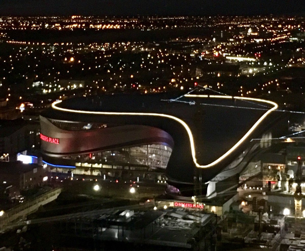 Rogers Place hosts inaugural Battle of Alberta in Edmonton Oilers 2016 season opener Wednesday, Oct. 12, 2016.