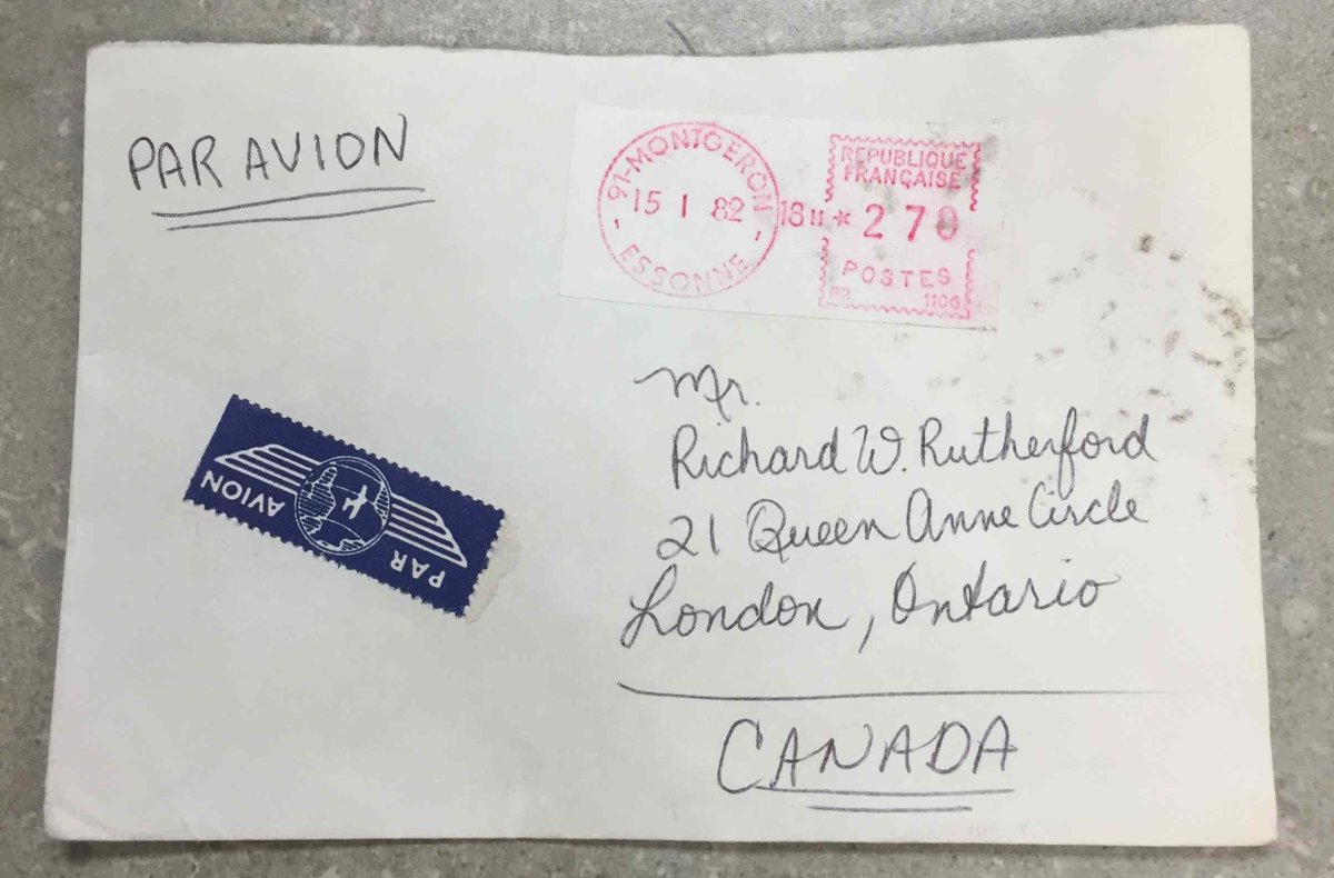 Sarah Odd found this envelope and letter on a Calgary street Wednesday. The letter is dated Jan. 14, 1982.