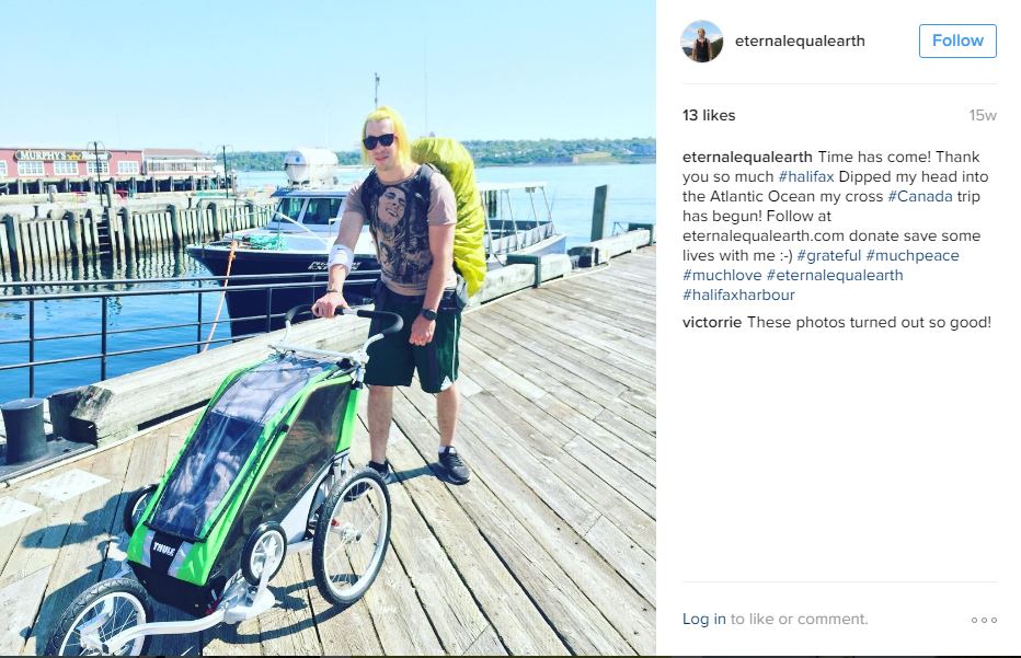 Man walking across Canada to end malaria makes Regina stop - image